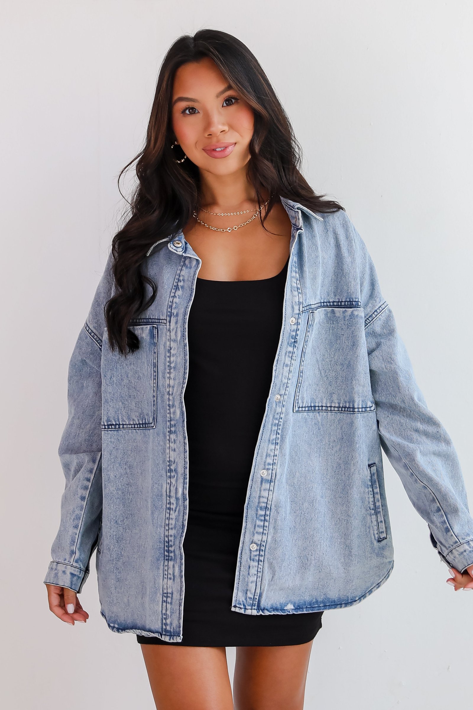 Trending Moment Light Wash Denim Jacket DK11